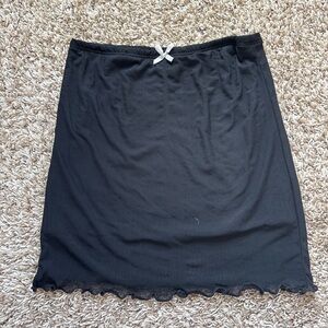 Chic Black Mini Skirt with Bow Detail